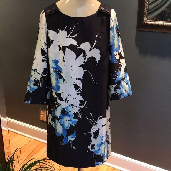 Limited silky black floral print midi, NWT, XS - Picture 1 of 7